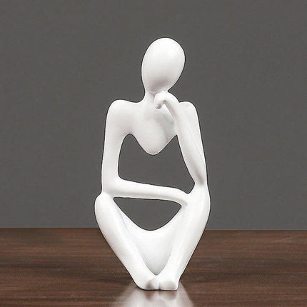 Abstract Elegant Thinker Resin Statue | Modern Minimalist Design | Tabletop Decor | Three Colors & Poses | Home Office Art | Environmentally Friendly | 8cm x 13cm | Unique Gift Idea