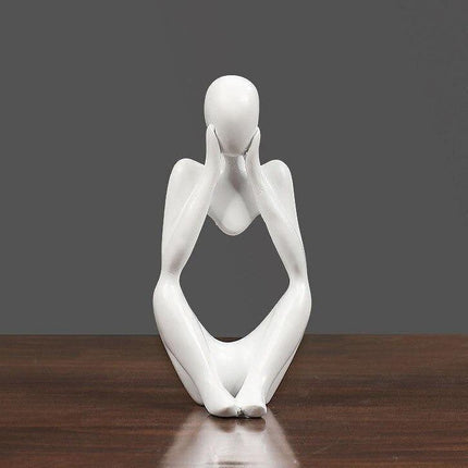 Abstract Elegant Thinker Resin Statue | Modern Minimalist Design | Tabletop Decor | Three Colors & Poses | Home Office Art | Environmentally Friendly | 8cm x 13cm | Unique Gift Idea