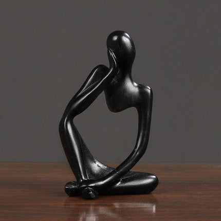 Abstract Elegant Thinker Resin Statue | Modern Minimalist Design | Tabletop Decor | Three Colors & Poses | Home Office Art | Environmentally Friendly | 8cm x 13cm | Unique Gift Idea