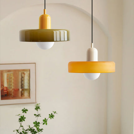 Bauhaus Pendant Light | Vivid Colored Glass | Modern Design | Functional Home Decor | Energy Efficient Lighting for Living Room, Dining Room, Bedroom