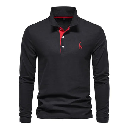 Men's Long Sleeve Polo | Comfortable Tailored Fit | Classic Casual Design | Versatile for Any Occasion | Pairs with Jeans or Chinos | Stylish Collar | Timeless Wardrobe Essential
