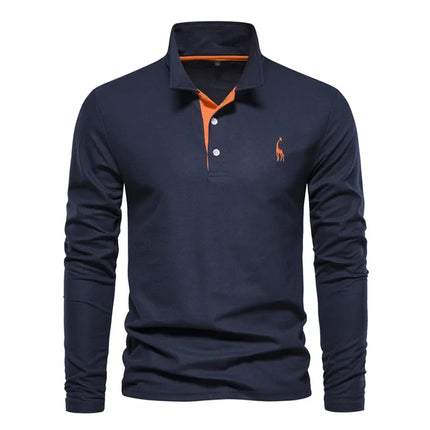 Men's Long Sleeve Polo | Comfortable Tailored Fit | Classic Casual Design | Versatile for Any Occasion | Pairs with Jeans or Chinos | Stylish Collar | Timeless Wardrobe Essential