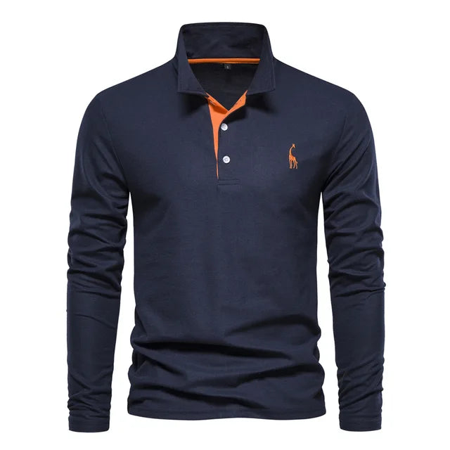 Men's Long Sleeve Polo | Comfortable Tailored Fit | Classic Casual Design | Versatile for Any Occasion | Pairs with Jeans or Chinos | Stylish Collar | Timeless Wardrobe Essential