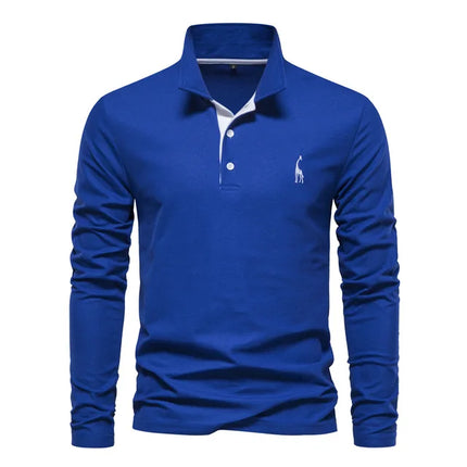 Men's Long Sleeve Polo | Comfortable Tailored Fit | Classic Casual Design | Versatile for Any Occasion | Pairs with Jeans or Chinos | Stylish Collar | Timeless Wardrobe Essential