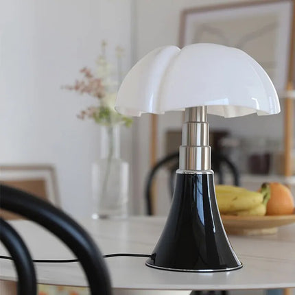 Retro Style Flower Lamp | Black Base | White Acrylic Shade | LED 10W Philips | Touch Switch | Bedside or Desk Light | 1.8M Cable | 1.85KG | Modern Mood Lighting | Energy-Efficient Design