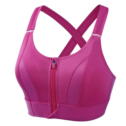 Audrey | Breathable Front Zipper Sports Bra | Adjustable Straps | Durable Workout Support | Stylish Design