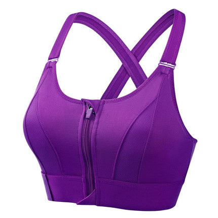 Audrey | Breathable Front Zipper Sports Bra | Adjustable Straps | Durable Workout Support | Stylish Design