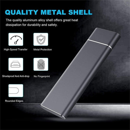 High-Speed External SSD | Up to 520MB/s | Aluminum Alloy | Type-C/USB 3.1 Ports | Multicolor Options | Compact and Portable | Compatible with Windows/Android | Ideal for Data Backups