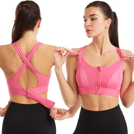 Audrey | Breathable Front Zipper Sports Bra | Adjustable Straps | Durable Workout Support | Stylish Design