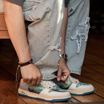 V. Gogh 'Starry Night' Sneakers | Artistic Comfort | Lightweight Design | Starry Sky Inspired | Unique Pattern | Durable Footwear | Add Flair to Your Style