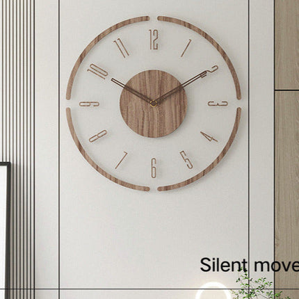 WOODLINE | Sleek Modern Wall Clock | Minimalist Design | Wooden Frame | Silent Movement | Clear Dial | Elegant Home Decor