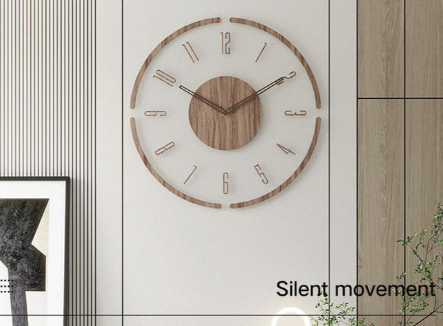 WOODLINE | Sleek Modern Wall Clock | Minimalist Design | Wooden Frame | Silent Movement | Clear Dial | Elegant Home Decor