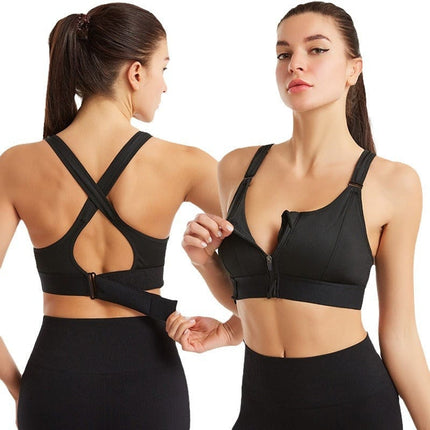 Audrey | Breathable Front Zipper Sports Bra | Adjustable Straps | Durable Workout Support | Stylish Design