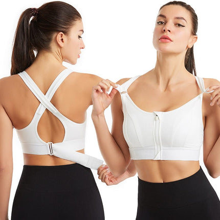 Audrey | Breathable Front Zipper Sports Bra | Adjustable Straps | Durable Workout Support | Stylish Design