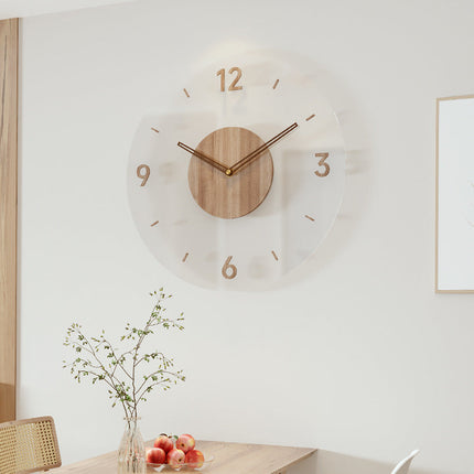 WOODLINE | Sleek Modern Wall Clock | Minimalist Design | Wooden Frame | Silent Movement | Clear Dial | Elegant Home Decor