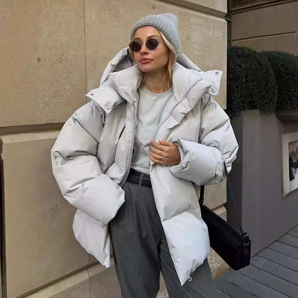 Jeanie Women's Quilted Puffer Jacket with Hood | Waterproof Polyester | Deep Pockets for Winter | Brown