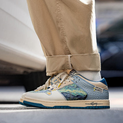 V. Gogh 'Starry Night' Sneakers | Artistic Comfort | Lightweight Design | Starry Sky Inspired | Unique Pattern | Durable Footwear | Add Flair to Your Style
