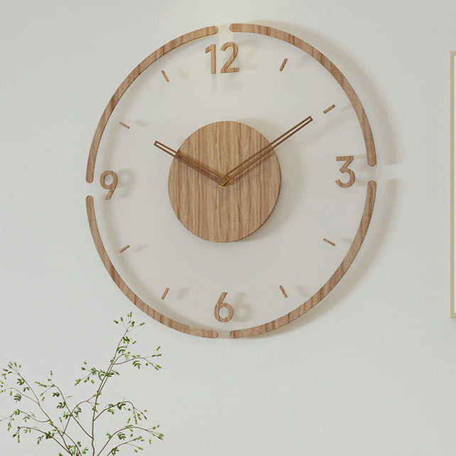 WOODLINE | Sleek Modern Wall Clock | Minimalist Design | Wooden Frame | Silent Movement | Clear Dial | Elegant Home Decor