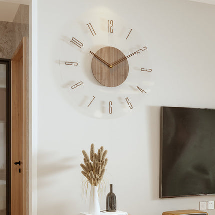 WOODLINE | Sleek Modern Wall Clock | Minimalist Design | Wooden Frame | Silent Movement | Clear Dial | Elegant Home Decor