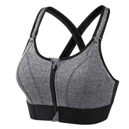 Audrey | Breathable Front Zipper Sports Bra | Adjustable Straps | Durable Workout Support | Stylish Design