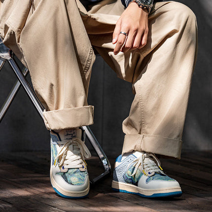 V. Gogh 'Starry Night' Sneakers | Artistic Comfort | Lightweight Design | Starry Sky Inspired | Unique Pattern | Durable Footwear | Add Flair to Your Style