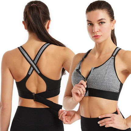 Audrey | Breathable Front Zipper Sports Bra | Adjustable Straps | Durable Workout Support | Stylish Design