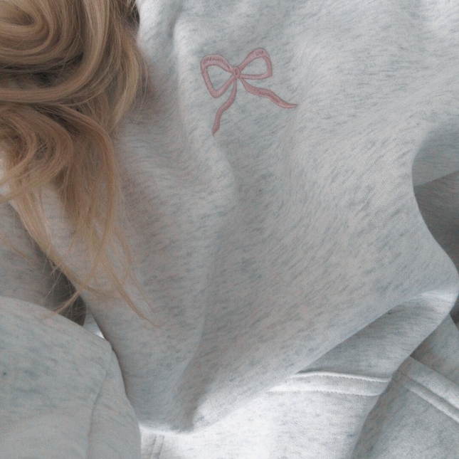 Women's Pink Hoodie | Subtle Bow Detail | Regular Fit | Soft and Durable | Adjustable Drawstring Hood | Comfortable Loose Fit | Stylish and Playful Design