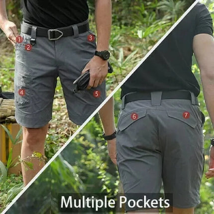Men's Poly-Blend Tactical Shorts | Stretch Fabric | Breathable & Water-Resistant | Multiple Pockets for Storage | Outdoor & Casual Wear