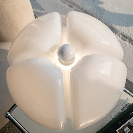 Retro Style Flower Lamp | Black Base | White Acrylic Shade | LED 10W Philips | Touch Switch | Bedside or Desk Light | 1.8M Cable | 1.85KG | Modern Mood Lighting | Energy-Efficient Design