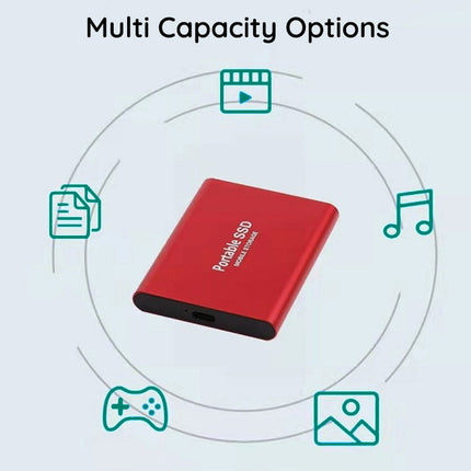 Ultra Speed External SSD | Lightning-Fast | Shock-Resistant | Compact | Up to 30TB Capacity | Aluminum Alloy Design | USB 2.0/3.0 Compatibility | PC, Mac, Android, Gaming Consoles | Portable Data Solution