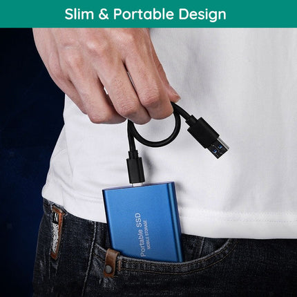 Ultra Speed External SSD | Lightning-Fast | Shock-Resistant | Compact | Up to 30TB Capacity | Aluminum Alloy Design | USB 2.0/3.0 Compatibility | PC, Mac, Android, Gaming Consoles | Portable Data Solution