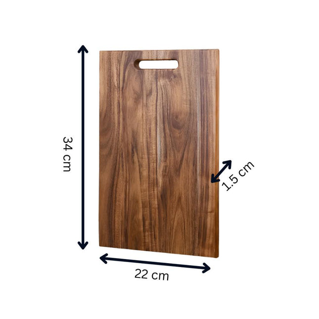 Solid Acacia Wood Cutting Board | Durable Wood with Handle | Versatile for Meats, Cheeses, and More | Perfect for Kitchens, Picnics, and Outdoor Cooking | Easy to Store and Maintain