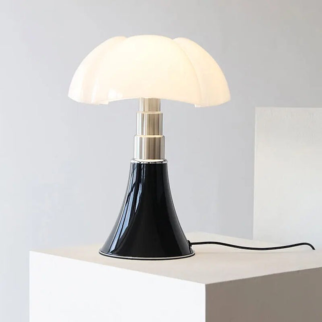 Retro Style Flower Lamp | Black Base | White Acrylic Shade | LED 10W Philips | Touch Switch | Bedside or Desk Light | 1.8M Cable | 1.85KG | Modern Mood Lighting | Energy-Efficient Design