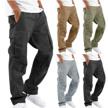 Men's Cargo Pants | Loose Fit | Adjustable Waistband | Multi-Pocket Design | Cotton-Polyester Blend | Ideal for Outdoor Adventures & Casual Wear | Available in Black, Grey, Green, Khaki, Orange, Red | Sizes S-5XL
