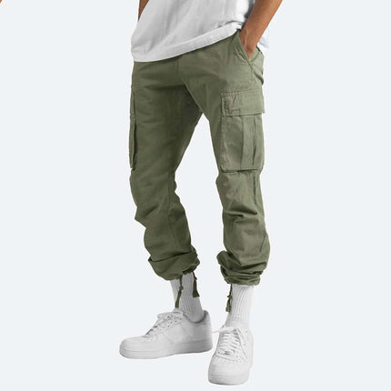 Men's Cargo Pants | Loose Fit | Adjustable Waistband | Multi-Pocket Design | Cotton-Polyester Blend | Ideal for Outdoor Adventures & Casual Wear | Available in Black, Grey, Green, Khaki, Orange, Red | Sizes S-5XL