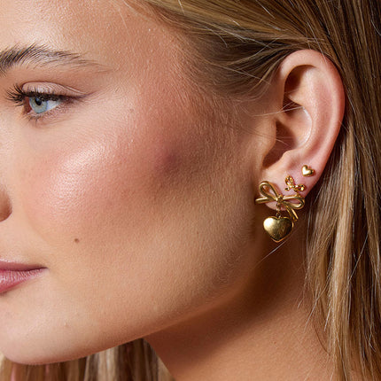 Rianne Gold Plated Stud Earrings | 3 Pack | Varying Sizes | Push Back Closure