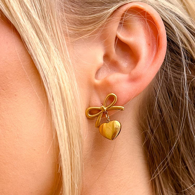 Rianne Gold Plated Stud Earrings | 3 Pack | Varying Sizes | Push Back Closure