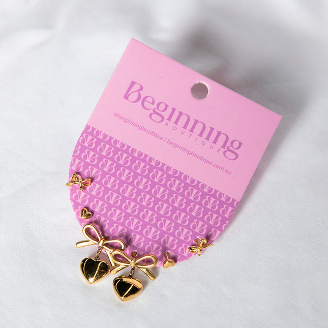 Rianne Gold Plated Stud Earrings | 3 Pack | Varying Sizes | Push Back Closure