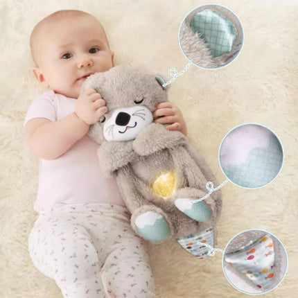 Snuggle Breathing Otter Bear | 30cm Plush Toy with Soothing Music & Motion | Ideal Sleep Aid & Cuddle Companion | High-Quality Materials | Baby Gift with Soft Texture & Gentle Features