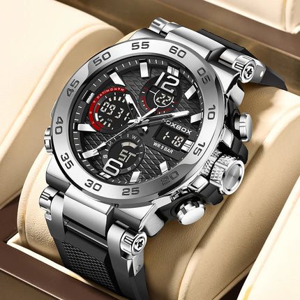 Jacob | High-Performance Men's Watch | Sporty & Elegant Design | Durable, Waterproof & Shockproof | Quartz Movement | Date Display & Stopwatch | Lightweight & Adjustable | Ideal for Active Lifestyles