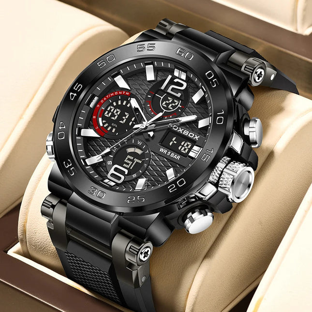Jacob | High-Performance Men's Watch | Sporty & Elegant Design | Durable, Waterproof & Shockproof | Quartz Movement | Date Display & Stopwatch | Lightweight & Adjustable | Ideal for Active Lifestyles