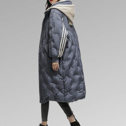Women's Long Black Lined Coat | Elegant Warm Outerwear | Winter Weather Fashion | Romy Collection