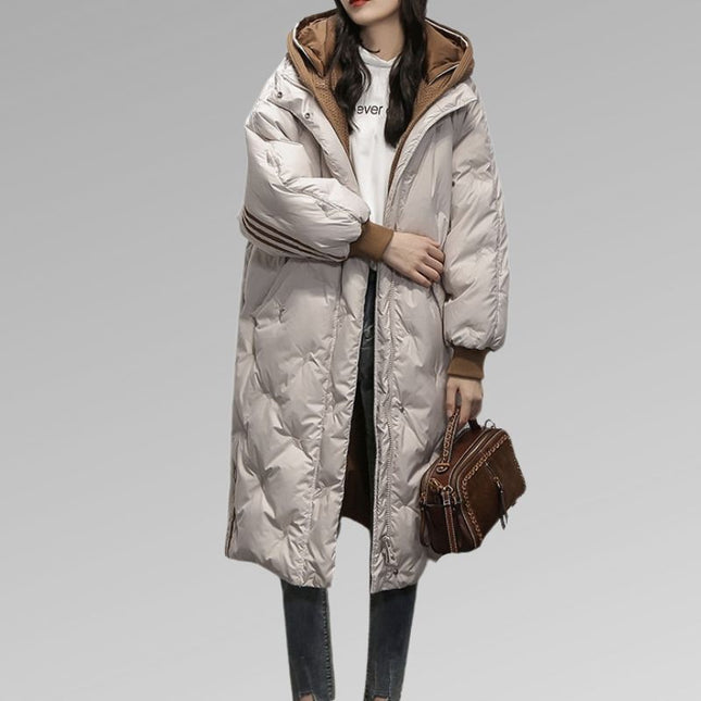 Women's Long Black Lined Coat | Elegant Warm Outerwear | Winter Weather Fashion | Romy Collection