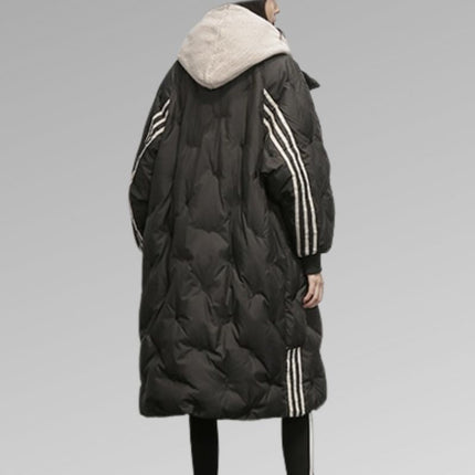 Women's Long Black Lined Coat | Elegant Warm Outerwear | Winter Weather Fashion | Romy Collection