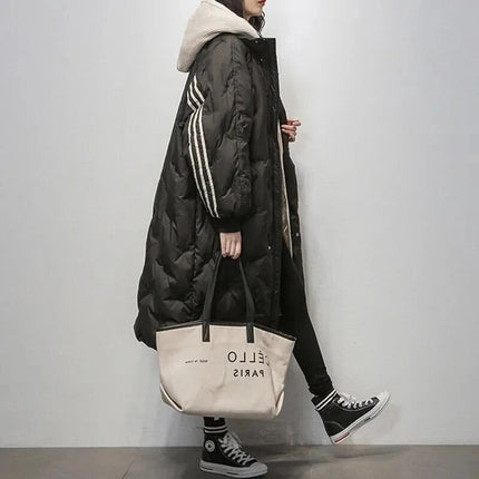 Women's Long Black Lined Coat | Elegant Warm Outerwear | Winter Weather Fashion | Romy Collection