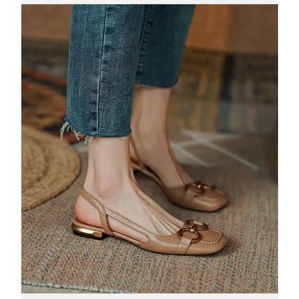CLARA | Women's Square Toe Sandals With Chic Buckle | Sophisticated & Versatile Design | Comfortable for Day-Long Wear