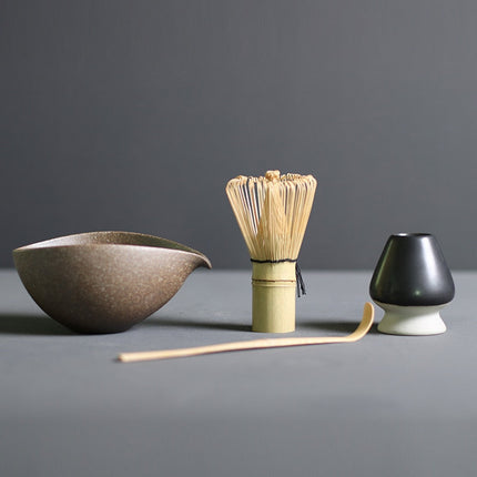 Complete Matcha Preparation Set | Elegant Bamboo Whisks & Ceramic Bowl for Tea