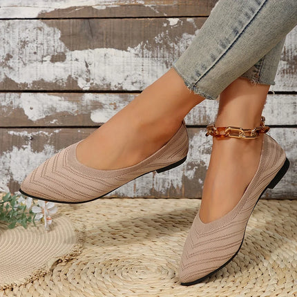 ANNIE | Chic Knit Upper | Pointed Toe | Breathable Slip-On Loafers | Solid Color | Snug Fit | All-Day Comfort