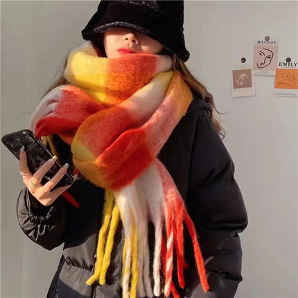 Scarvello | Luxury 100% Cashmere Scarf | Large 38x230cm | Rainbow Shades | Soft Warm Winter Accessory