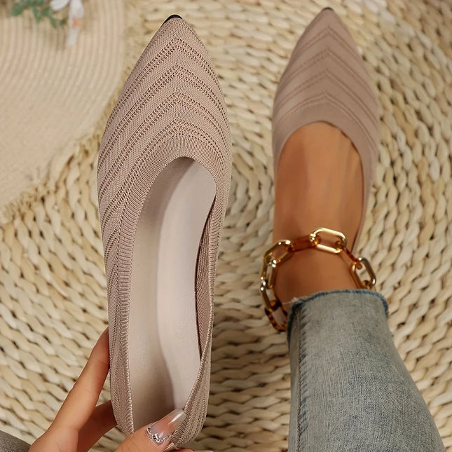 ANNIE | Chic Knit Upper | Pointed Toe | Breathable Slip-On Loafers | Solid Color | Snug Fit | All-Day Comfort